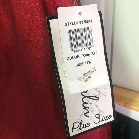 B.Darlin formal dress ruby red plus size 17 - Picture 2 of 9